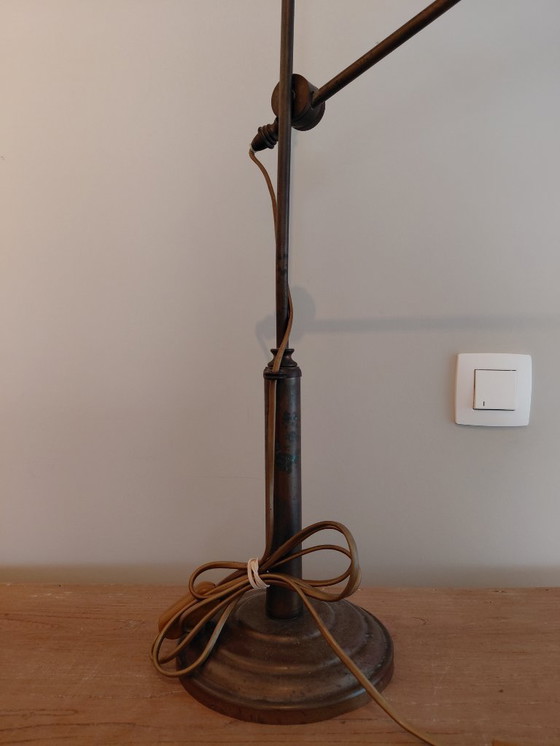 Image 1 of Prachtige vintage messing bureaulamp
