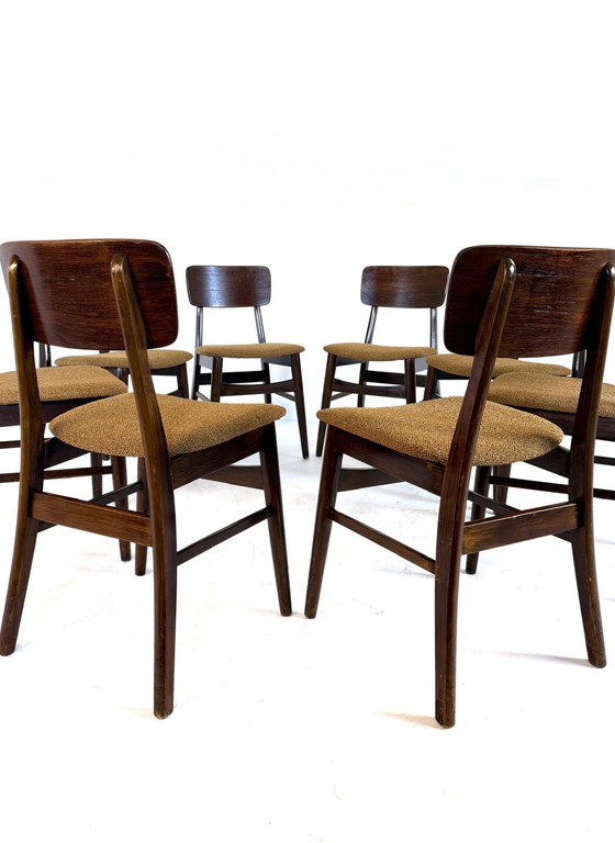Image 1 of 8 sedie da pranzo vintage restaurate, Farstrup Møbler anni '60