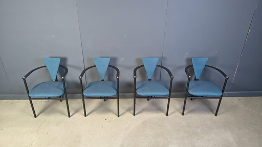 Sedie da pranzo vintage Belgo cromate, set di 4 - anni '80