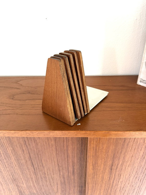 6 fermalibri vintage in teak, Kai Kristiansen anni '60 – Librerie, Wood, Metal (photo 4 of 5)