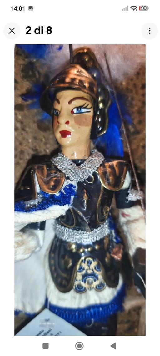 Angelica Sicilian Pupo Vintage Cm 24 – decoratieve objecten, Metal, Textile (photo 2 of 7)