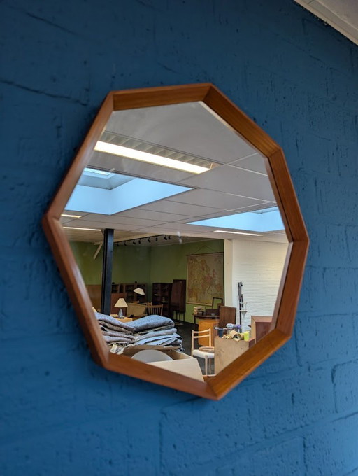 Vintage octagon mirror, Danish, 1960s