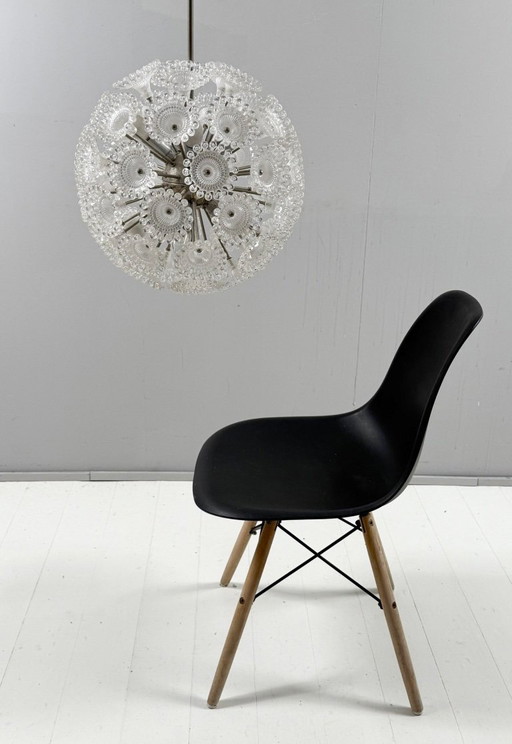 Lampada da soffitto/plafoniera/dente di leone Sputnik dell'era spaziale di Sölken Leuchten, Germania, anni '70