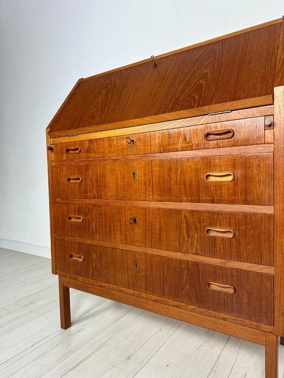 Image 1 of Vintage Mid Century Deense teakhouten secretaire jaren 60