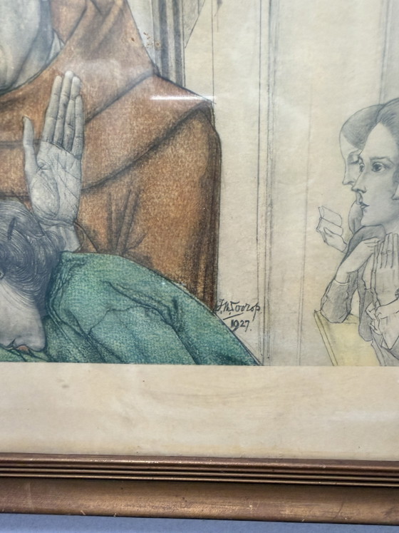 Jan Toorop 1858-1928 / Originele Lithografie - Het Offer 1927 – Litho's & Zeefdrukken, Paper (photo 8 of 10)