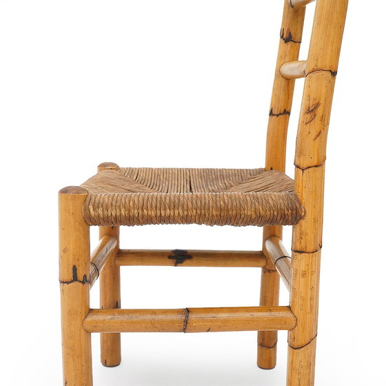 Image 1 of 4 sillas de ratán y paja tejida, años 60