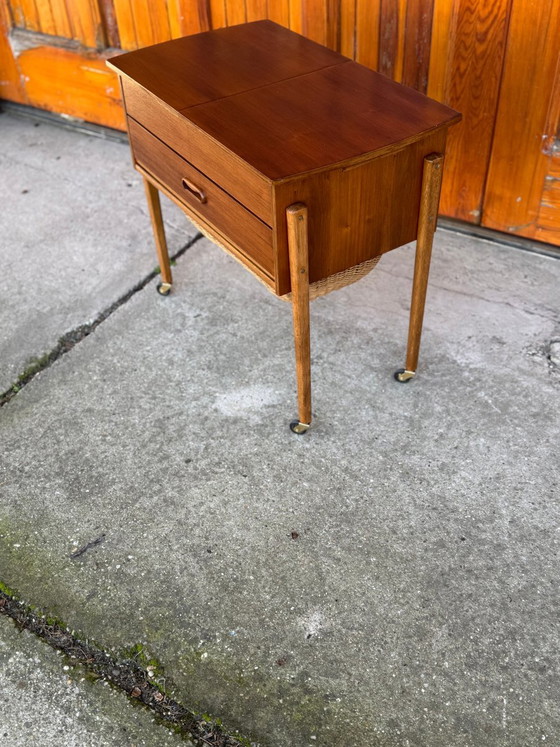 Modern Danish Teak and Wicker Storage Trolley, 1960s – Bar carts (photo 3 of 7)