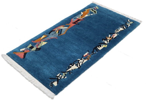 Modern designer Nepal rug 143 x 74 cm