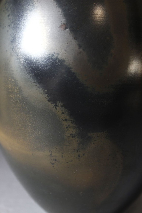 Image 1 of Yves Gaget in Biol – Soliflore-Vase aus geräuchertem Terra Sigillata, 1980er Jahre