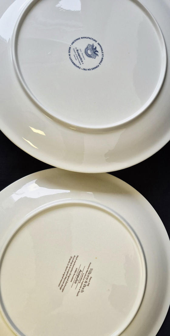 Image 1 of 8 platos llanos Acapulco Villeroy & Boch, grandes, 24 cm