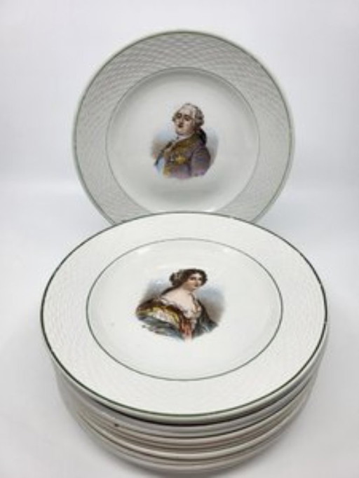 Set Steingutteller Saint Amand Rois Reines Favorites de France Set von 12