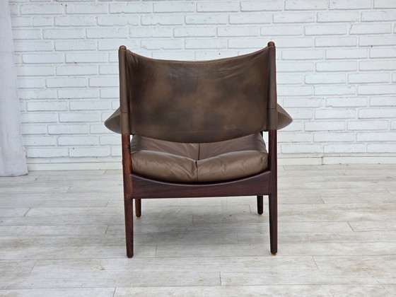 Anni '70, design danese di Kristian Vedel, Poltrona a schienale alto modello "Modus". – Poltrone, Leather (photo 13 of 21)