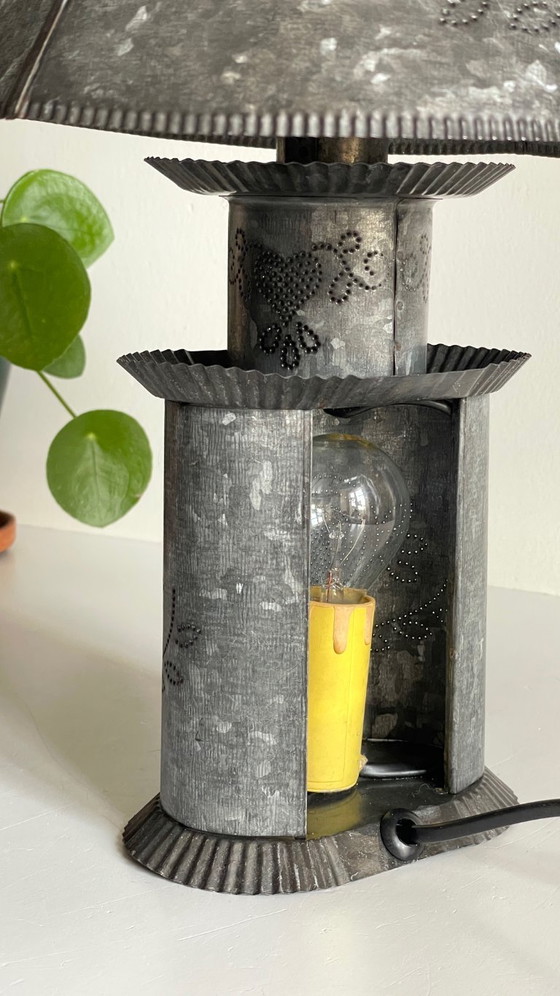 Image 1 of Vintage Zinc Heart Lamp