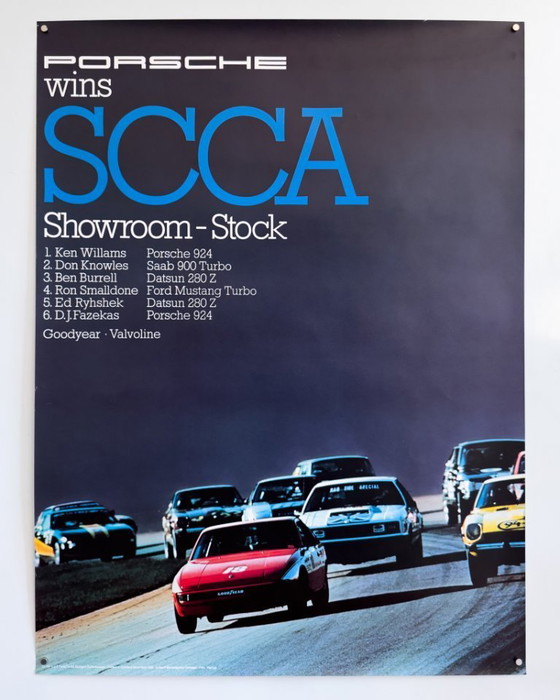 Image 1 of 🏁 Porsche SCCA 1980 – Originele vintage poster – 102 × 76 cm | Duitsland