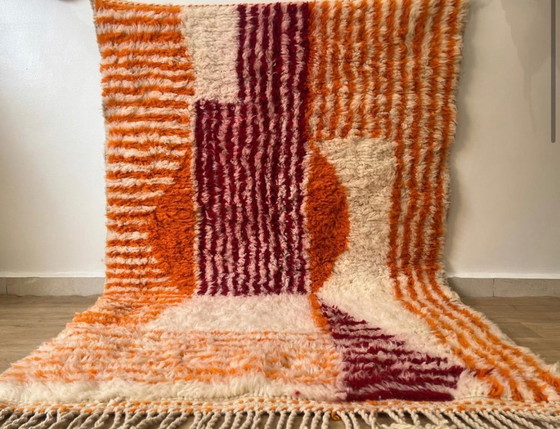 Image 1 of Marokkaans berber wollen kleed NIEUW HANDGEMAAKT retro vibes