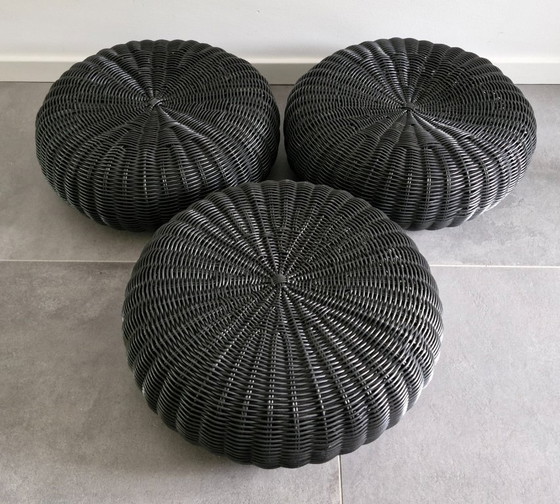 Image 1 of Ikea Hocker ("meditatiepoef") Ottman zwart 1990's