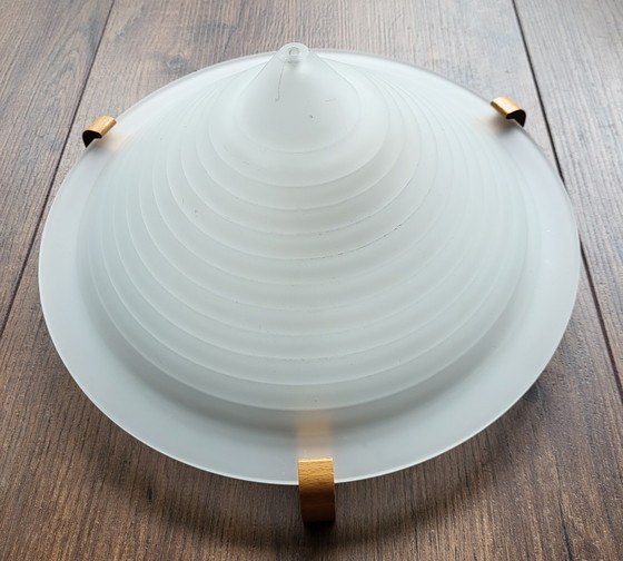 Image 1 of Vintage Ikea ceiling lamp opaline white glass 1990s.