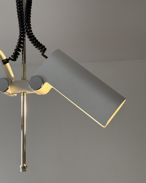 Minimalist Doria Adjustable Pendant Lamp designed by Wilhelm Braun Feldweg, 1960s, Space Age, Mid Century, Industrial Design