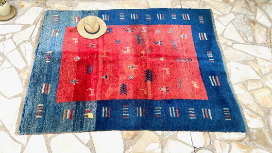 Image 1 of Alfombra Gabbeh 100% Lana Años 80-90 - 144×195 cm