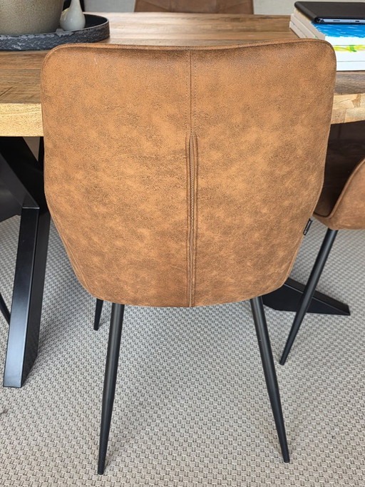 8 cognac dining chairs