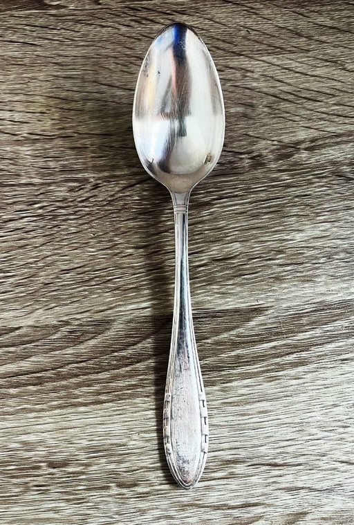 Grote verzilverde metalen lepel, voorzien van keurmerk, 84 gram