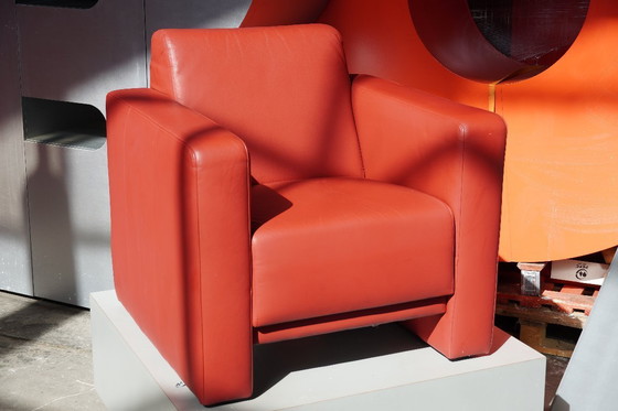 Image 1 of Poltrona Montèl in pelle rossa, 2 posti disponibili