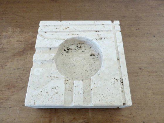Image 1 of “Fratelli Manneli” travertine ashtray, design by Enzo Mari, Italy, 70s