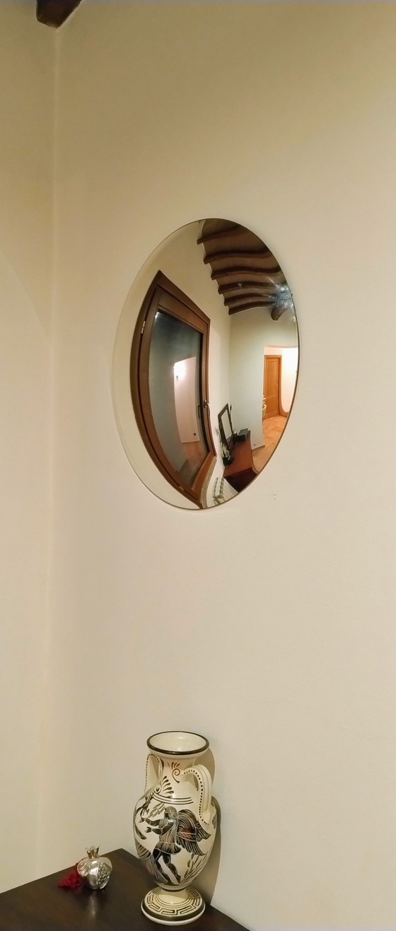 Image 1 of Espejo convexo plateado a mano: plata, bronce o ahumado, liso o envejecido