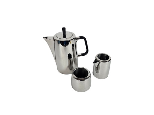 Oliver Hemming design - Sixty six (66) 18/10 stainless - Coffee pot - Milk jug - Sugar bowl - Memphis style - 1990's