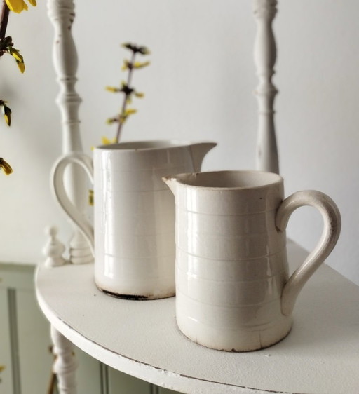 Paire de petits pichets à lait Utzschneider & Sarreguemines