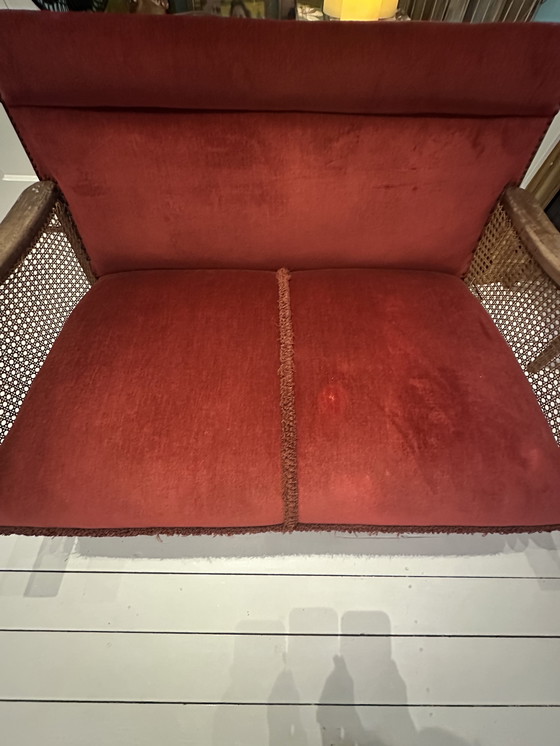 Image 1 of Divano vintage a 2 posti di Artifort con velluto rosso