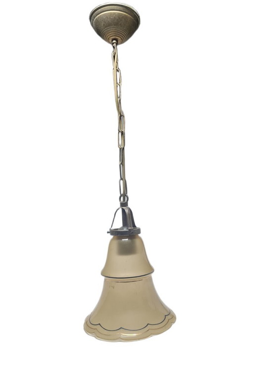 Art Nouveau Ceiling Lamp, Former Austro-Hungarian Empire, 1900s – Ceiling lights, Glass, Metal (photo 3 of 12)