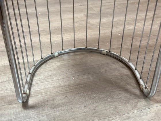 Vintage Wire Chair Set of 4 – Chrome/Black | Space Age – Dining chairs, Textile (photo 14 of 17)