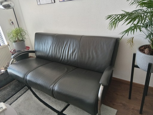 Molinari 3 Zit Antraciet Grijs – banken, Leather, Metal