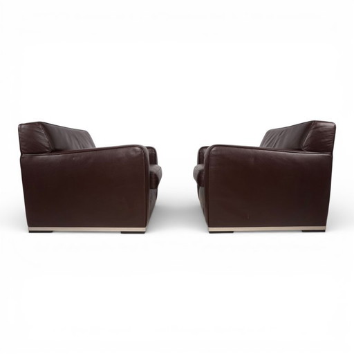 Ensemble de 2 fauteuils en cuir B&B Italia Maxalto Apta Imprimatur par Antonio Citterio, 1999