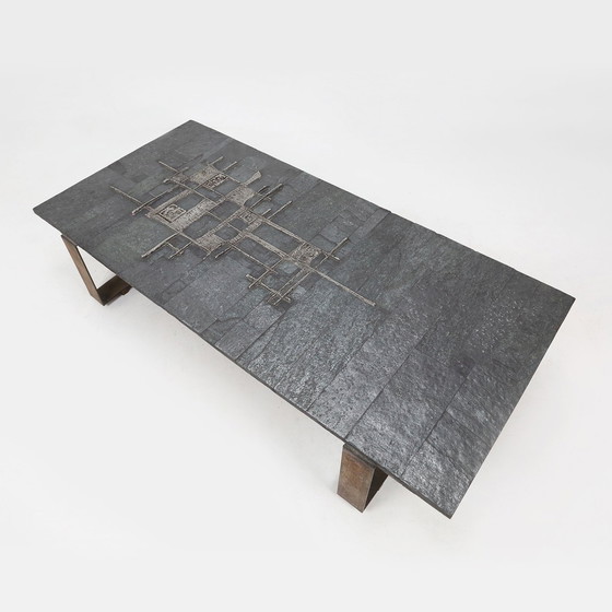 Image 1 of Table basse brutaliste signée faite à la main par Pia Manu, années 1960