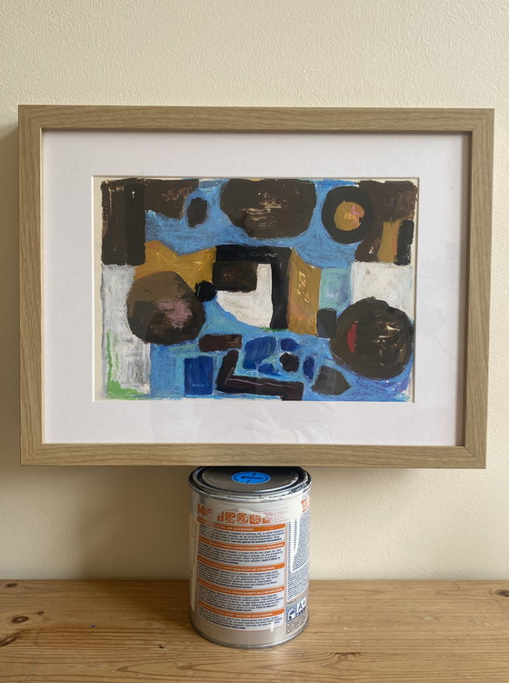 Image 1 of Abstract painting including frame 40 x 30