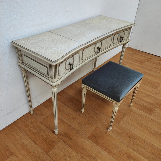 Image 1 of Vintage kaptafel sidetable make up tafel bureau met spiegel
