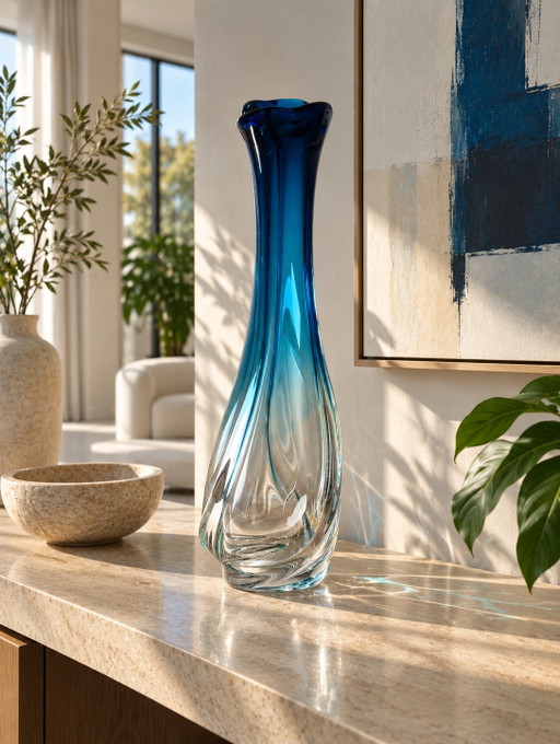 Val Saint Lambert “Lulea” Crystal Vase — René Delvenne, Studio Cristal, Limited Edition 1/6 – vazen (photo 2 of 15)