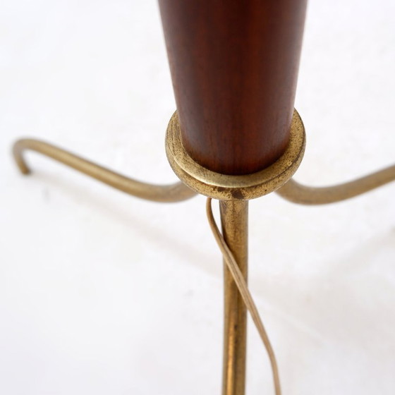 Image 1 of Three-arm tripod floor lamp with opaline glass, attributed to Stilnovo - 1950s