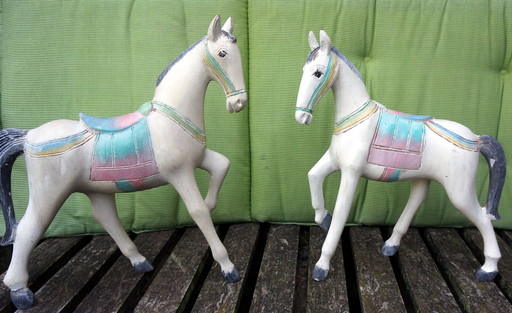 2 Decorative Wooden Horses