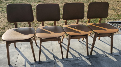 Set di 4 sedie da pranzo vintage retrò | Legno marrone – eetkamerstoelen, Textile, Wood (photo 2 of 11)