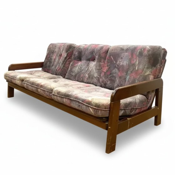 Image 1 of Retro Sofa, Solid Wood Frame, 1970s, Central Europe