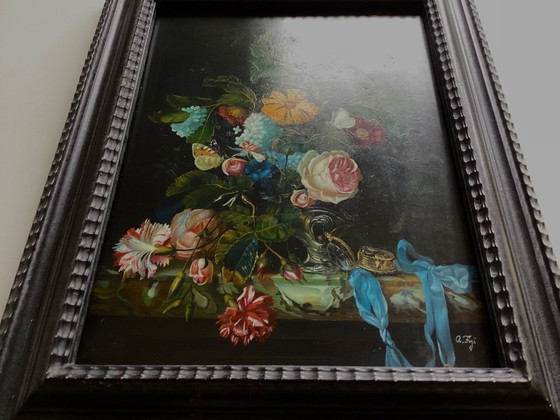 Image 1 of Pintura de bodegón de flores