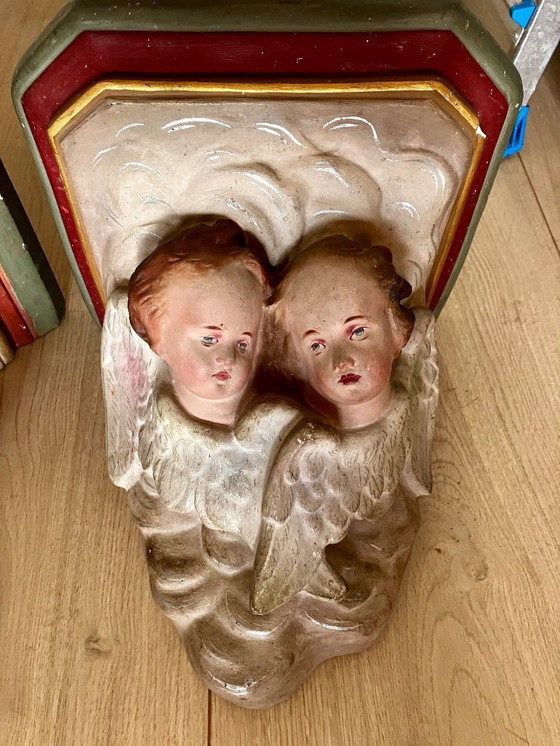 Image 1 of Deux anciennes consoles d'église françaises... Des anges.