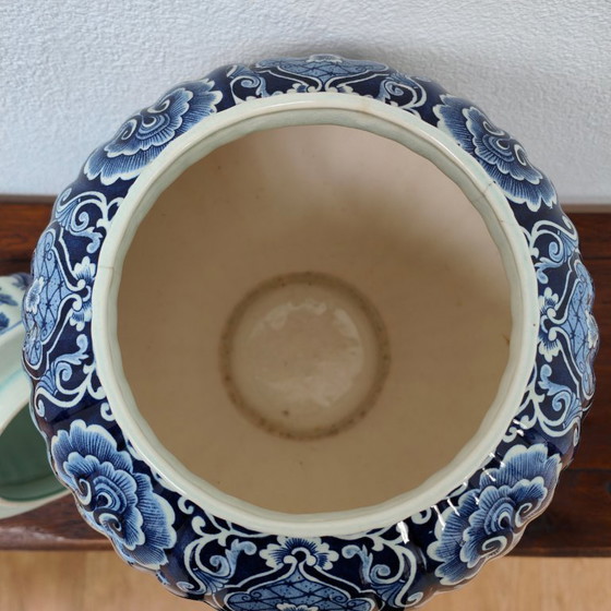 Image 1 of Antieke Vintage Vaas Dekselvaas Porselein Petrus Regout Maastricht Porselein  