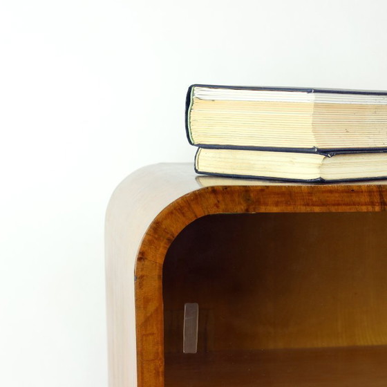 Image 1 of Buffet Art Déco / Bar en noyer, Tchécoslovaquie, années 1930