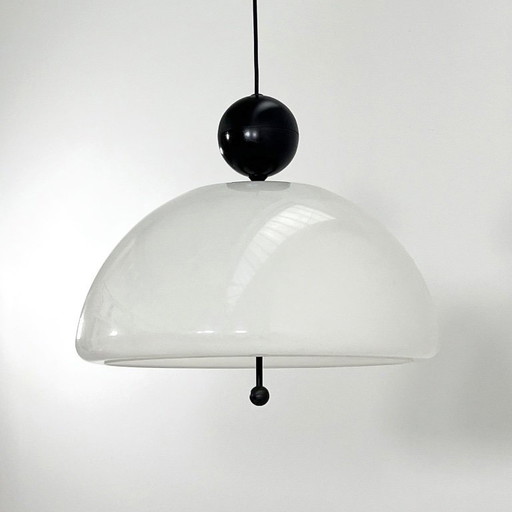 Black Saliscendi Pendant Light by Elio Martinelli for Martinelli Luce, 1970s