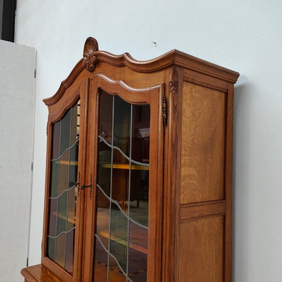 Image 1 of Mobiletto vintage in stile country Queen Anne, vetrina, credenza, mobile per porcellane