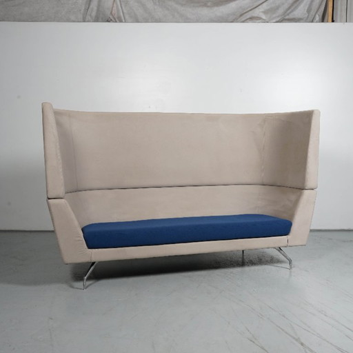 Orangebox Cwtch Bank, 220 X 136 Cm, Grijs / Blauw – akoestische bank, Metal, Textile